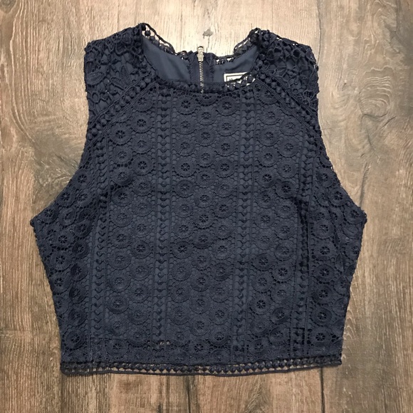 Abercrombie & Fitch lace crop tank top zipper - Picture 2 of 3
